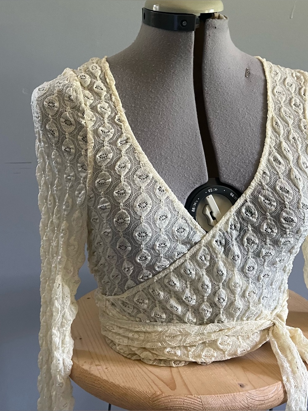 Urban Outfitters Cream Lace Wrap Top